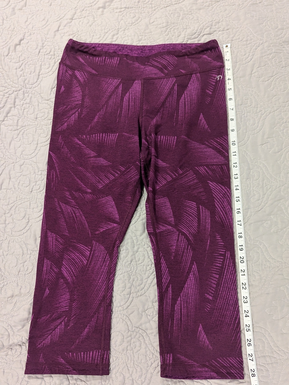 Capris Active Leggings - Purple Pattern